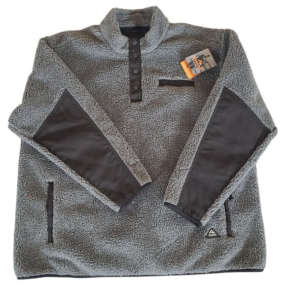 Ridgecut Other - Ridgecut Toughwear Mens Sherpa Fleece Pullover 2XL Gray With Black Warm Workwear